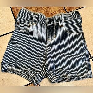 Baby Gap Boy’s Size 18-24 Months Striped Denim Jean Shorts w/ Grey Elastic Waist